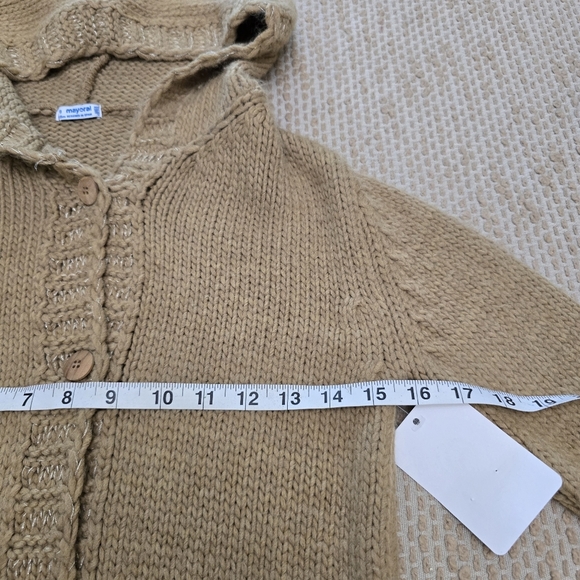 MAYORAL sweater For GIRLS  Size 8 Beige Made In SPAIN - Picture 9 of 14